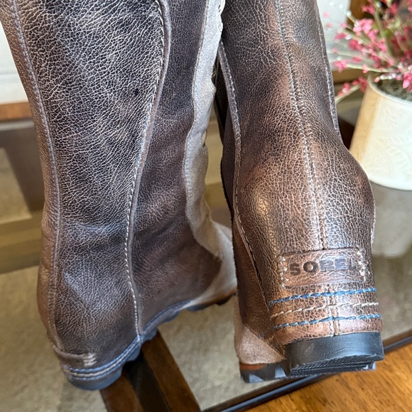 Sorel Cate The Great Tall LaceUp Lug Sole Wedge Boot Style NL2175-227 Size US8.5 - Picture 6 of 17